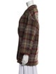 Lardini Wool Plaid Print Coat