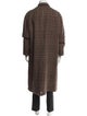 Lardini Wool Houndstooth Print Trench Coat