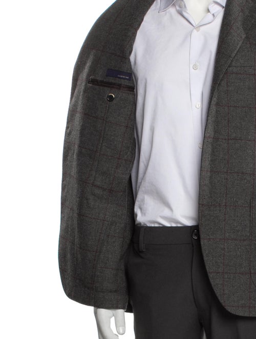 Lardini Wool Plaid Print Blazer