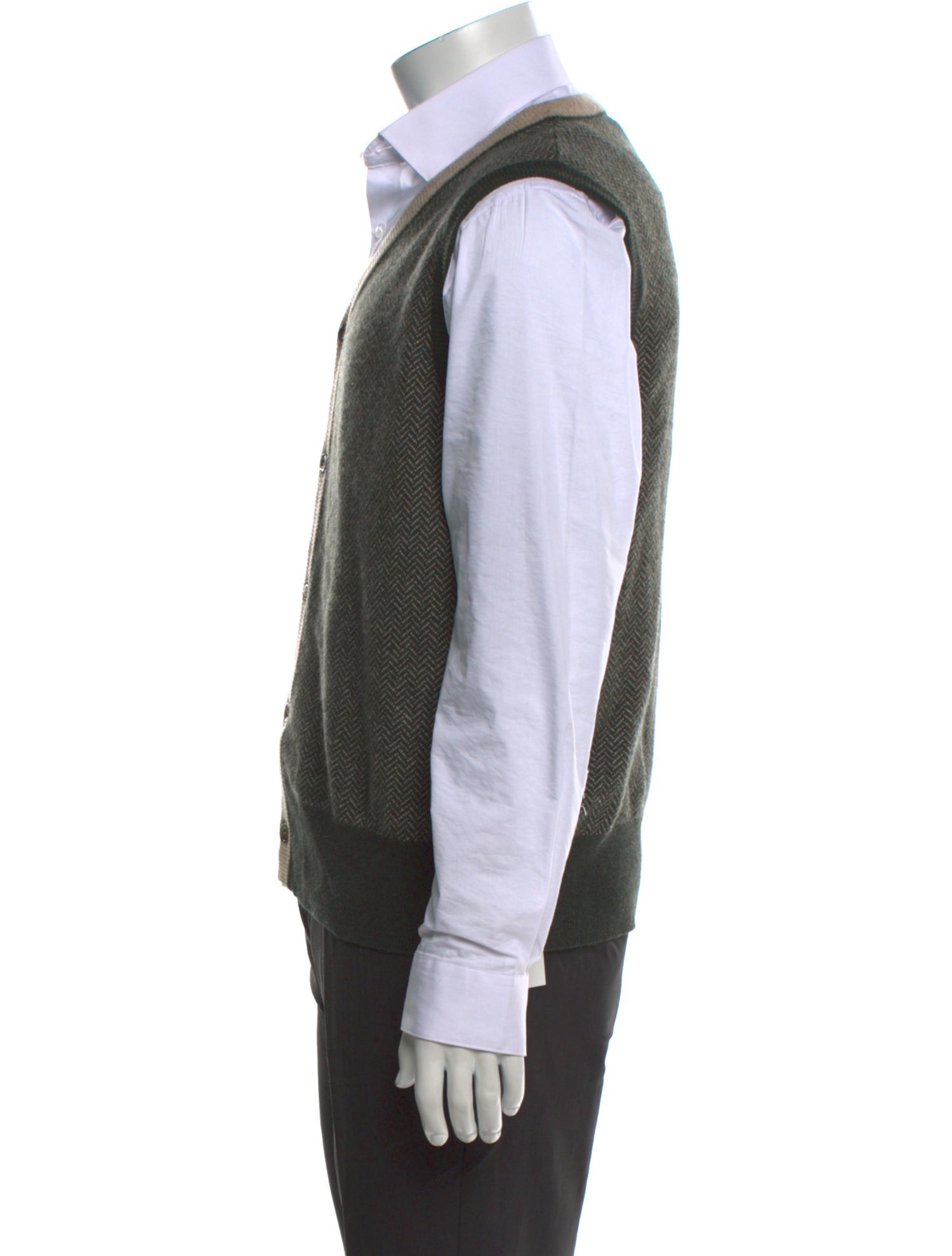 Lardini Wool Tweed Pattern Sweater Vest
