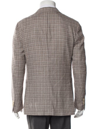 Lardini Plaid Print Blazer