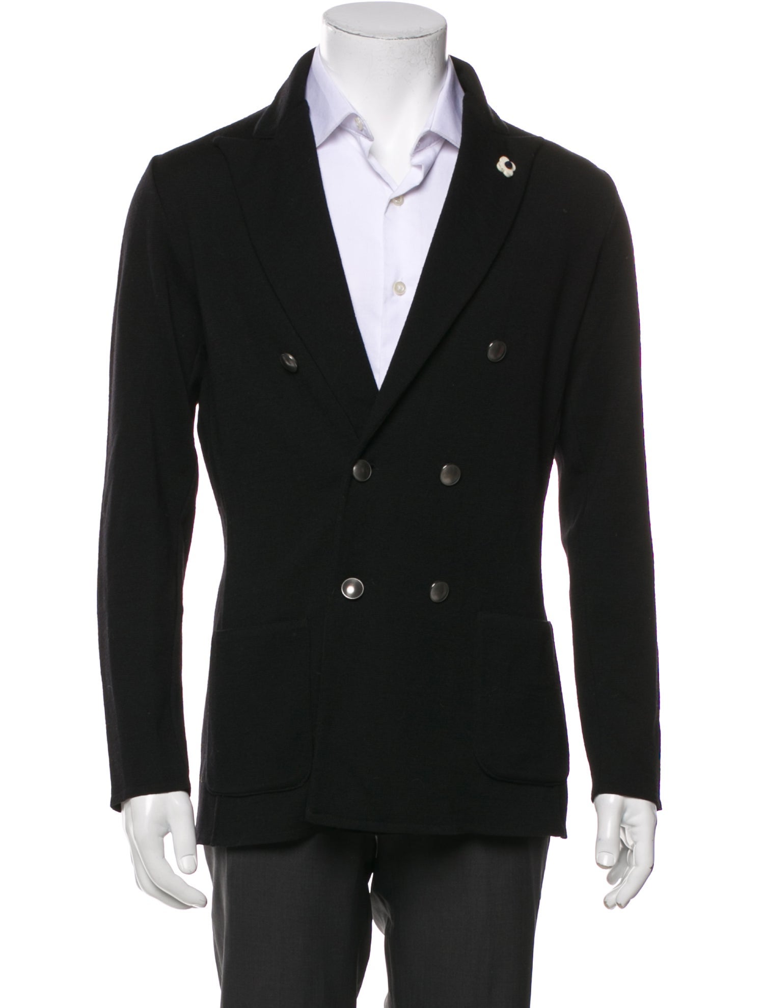 Lardini Wool V-Neck Cardigan