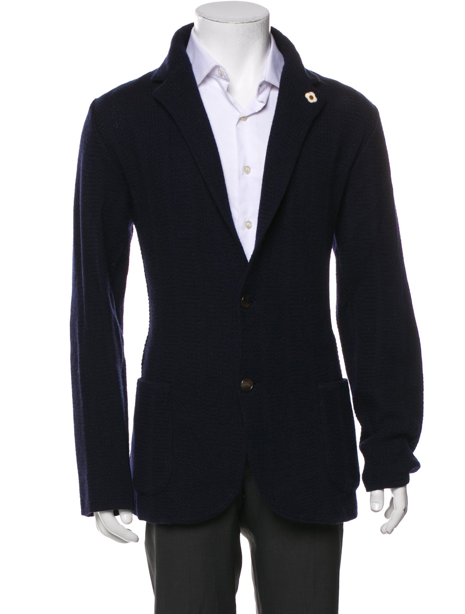 Lardini Wool V-Neck Cardigan