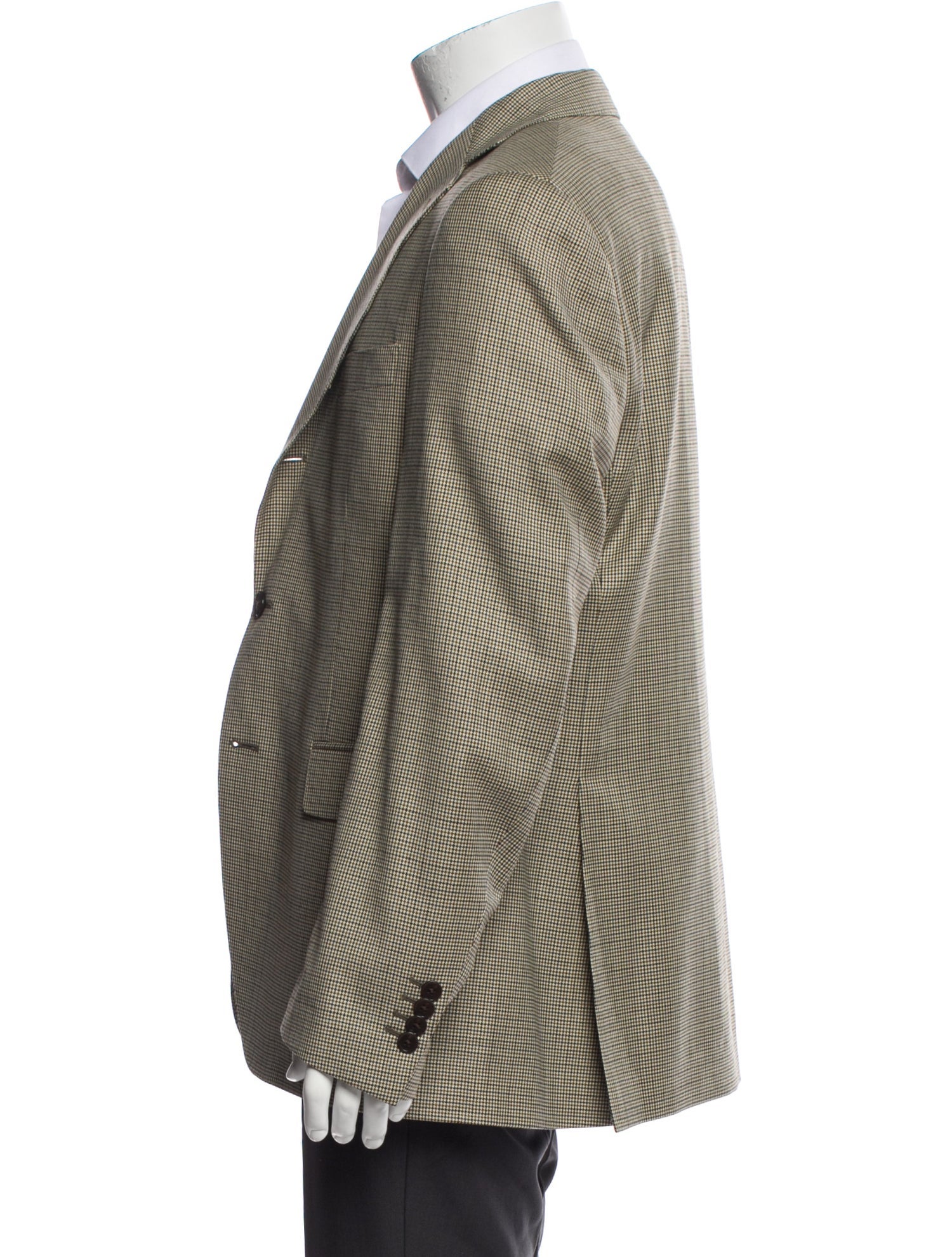 Lardini Wool Houndstooth Print Puffer Coat