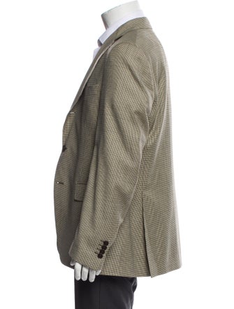 Lardini Wool Houndstooth Print Puffer Coat