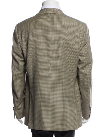 Lardini Wool Houndstooth Print Puffer Coat