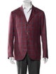 Lardini Wool Plaid Print Blazer