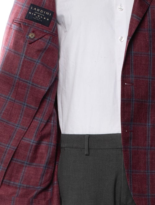 Lardini Wool Plaid Print Blazer