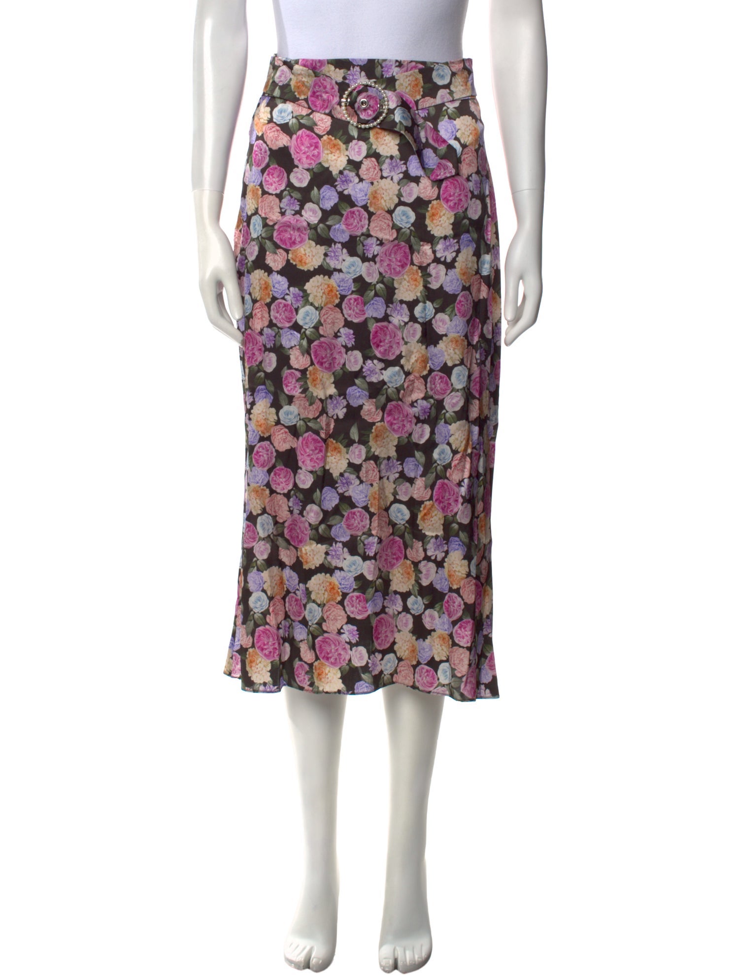 Art Dealer Floral Print Midi Length Skirt