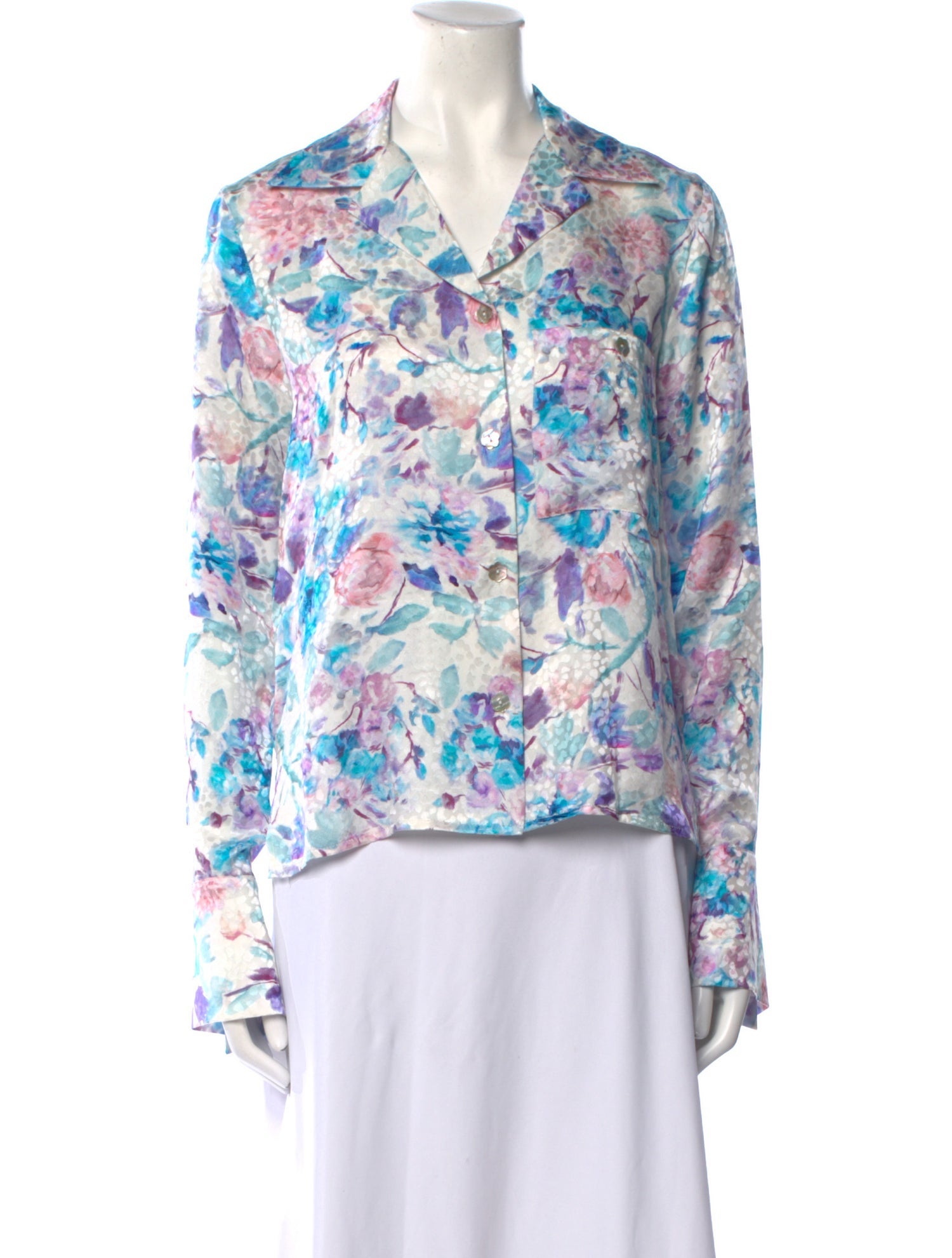 Art Dealer Silk Floral Print Blouse