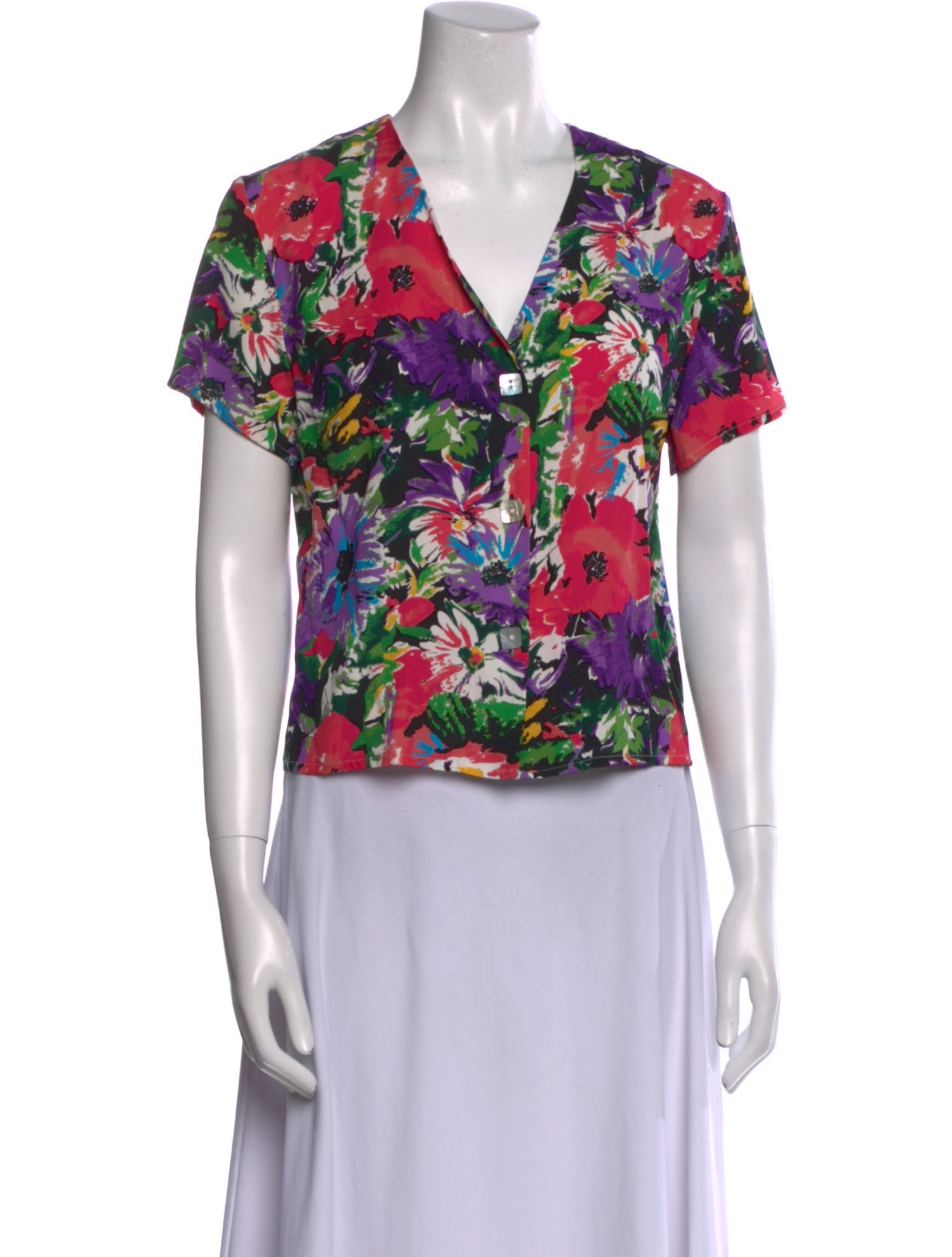 Art Dealer Silk Floral Print Blouse w/ Tags