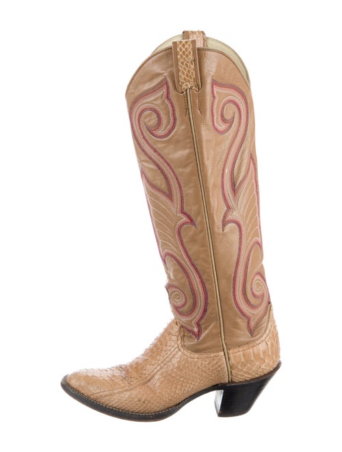 Larry Mahan Leather Graphic Print Western Boots
