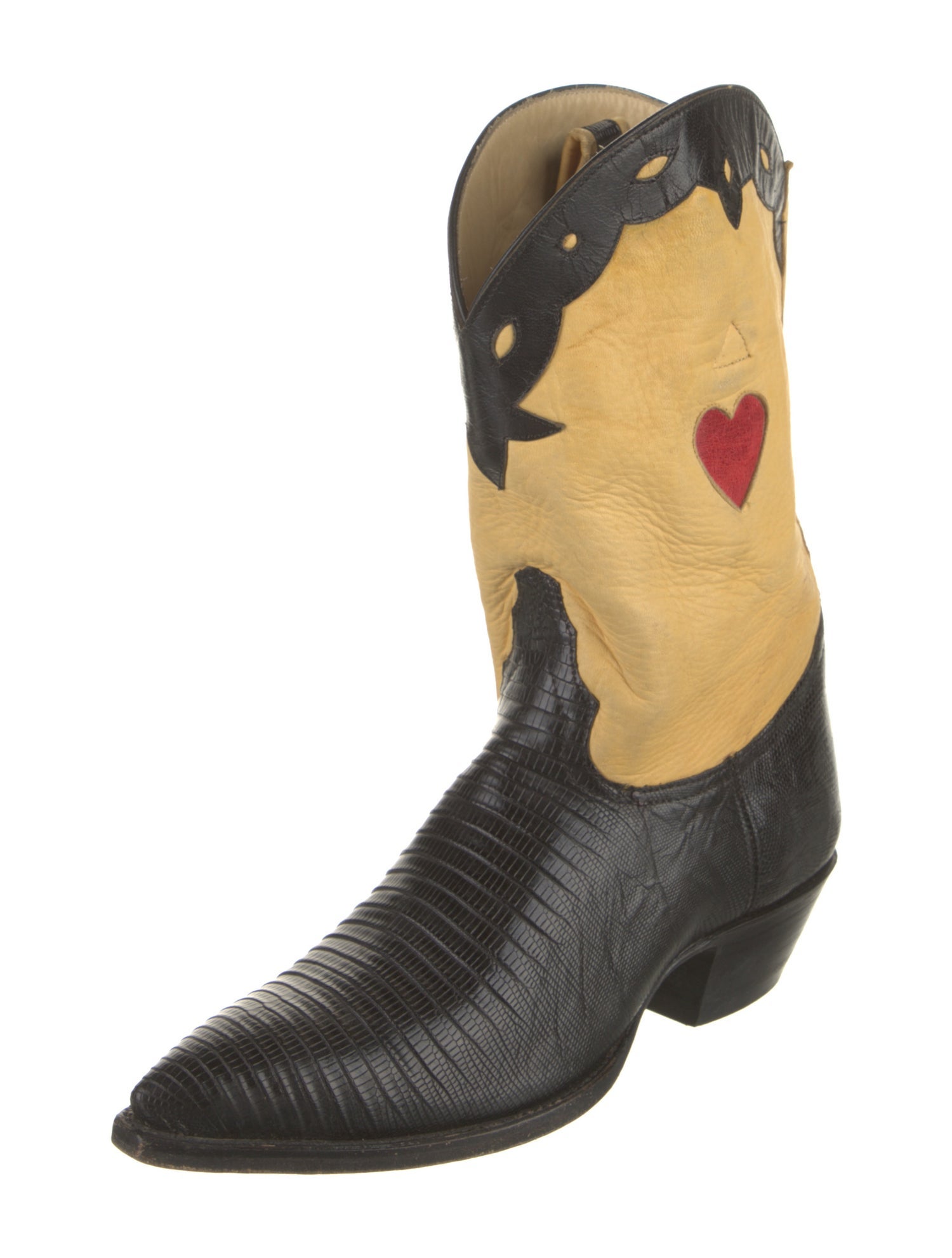 Larry Mahan Leather Printed Western Boots