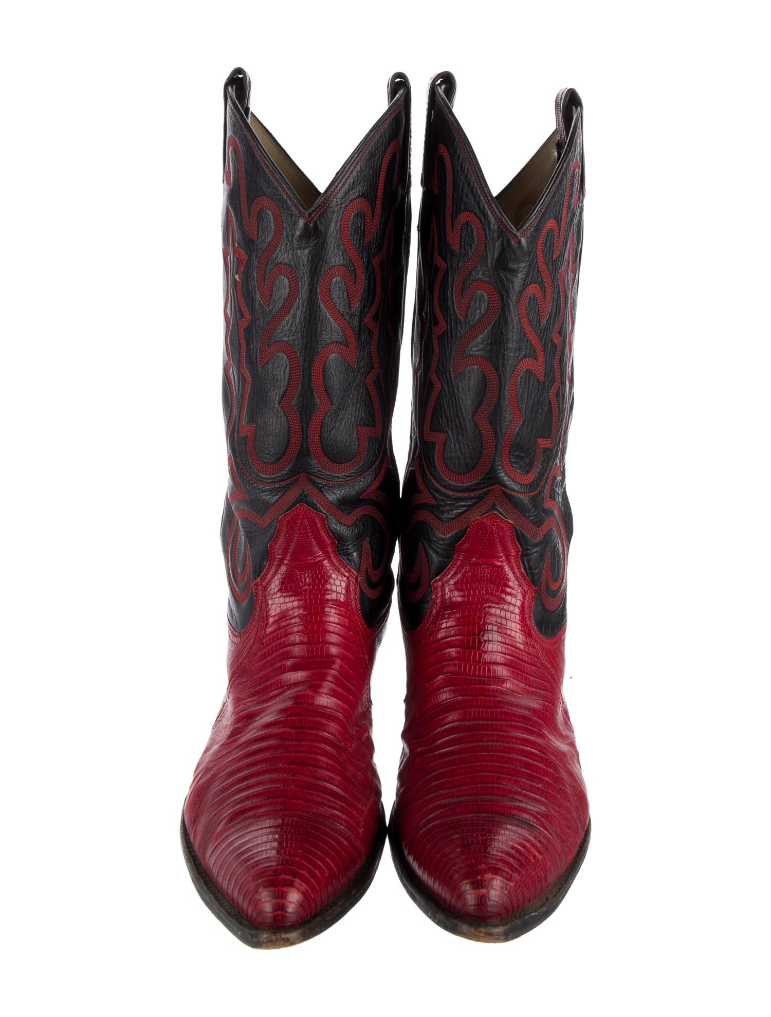 Larry Mahan Leather Printed Western Boots