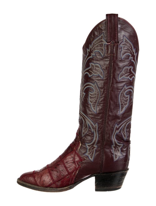 Larry Mahan Ostrich Printed Western Boots