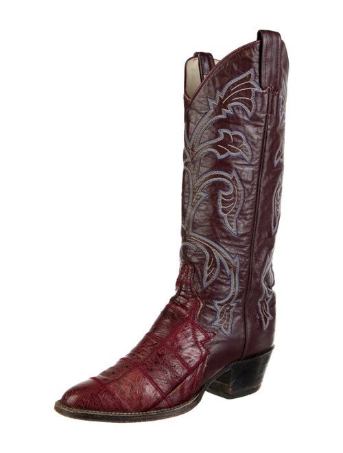 Larry Mahan Ostrich Printed Western Boots