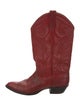 Larry Mahan Leather Embroidered Accent Western Boots