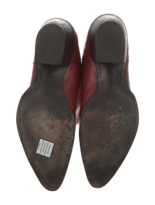 Larry Mahan Leather Embroidered Accent Western Boots