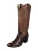 Larry Mahan Leather Colorblock Pattern Western Boots
