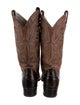 Larry Mahan Leather Colorblock Pattern Western Boots
