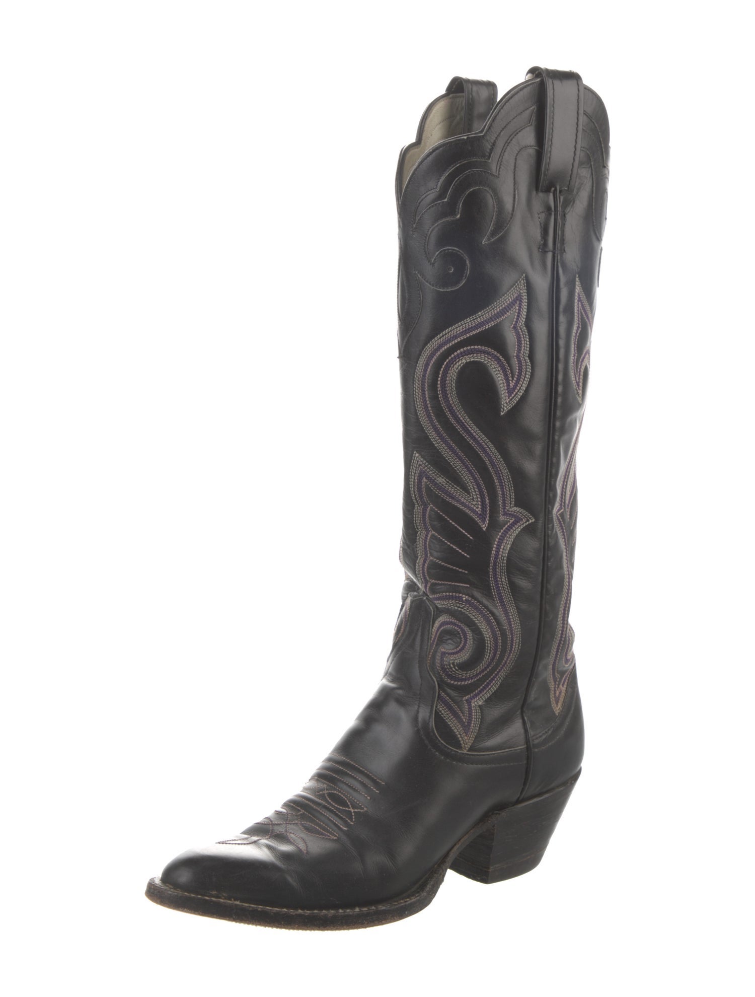 Larry Mahan Leather Printed Riding Boots