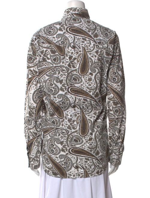 Larry Mahan Printed Long Sleeve Button-Up Top