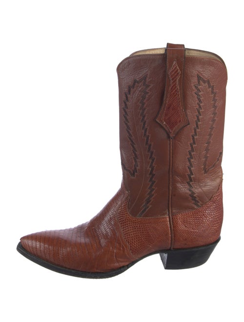 Larry Mahan Leather Patterned Western Boots