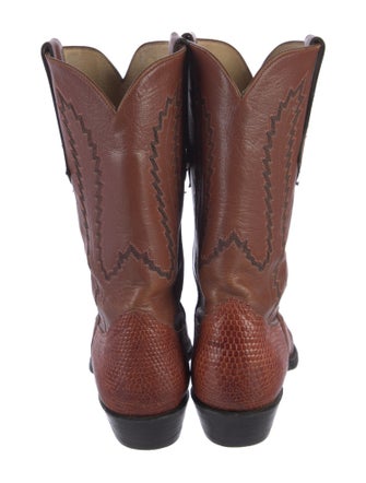 Larry Mahan Leather Patterned Western Boots