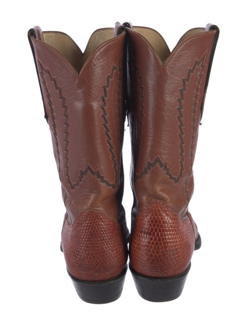 Larry Mahan Leather Patterned Western Boots