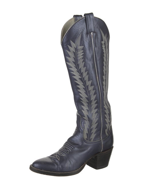 Larry Mahan Leather Printed Western Boots