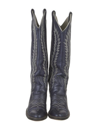 Larry Mahan Leather Printed Western Boots