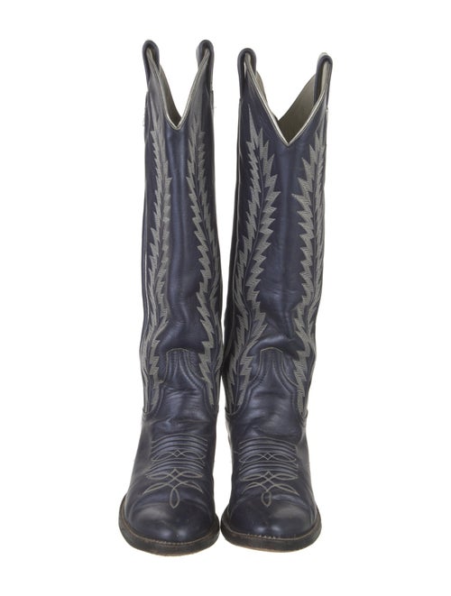 Larry Mahan Leather Printed Western Boots