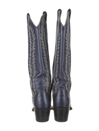 Larry Mahan Leather Printed Western Boots