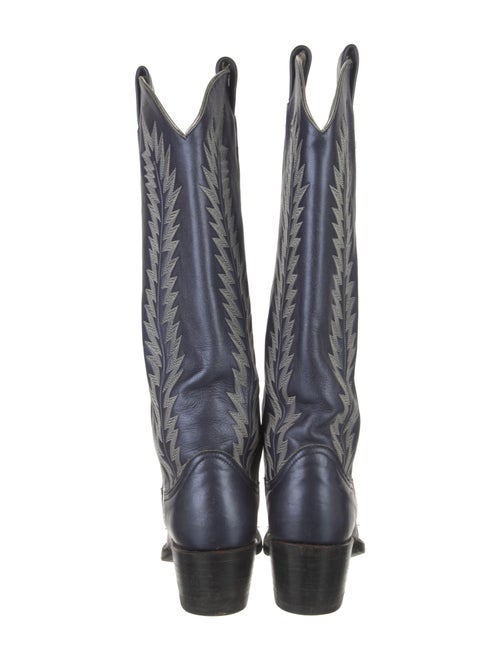 Larry Mahan Leather Printed Western Boots