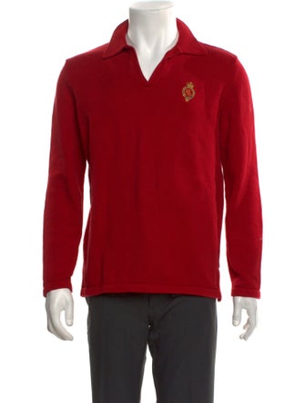 Lauren Jeans Co. Graphic Print V-Neck Polo Sweater