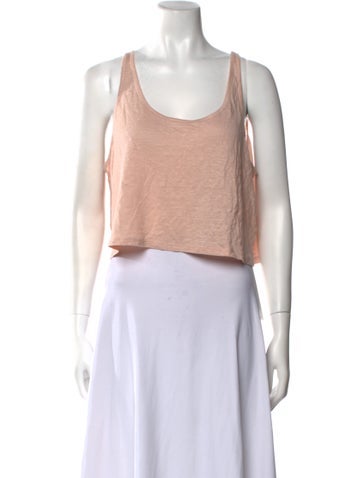 Lunya Tops Linen Scoop Neck Crop Top M