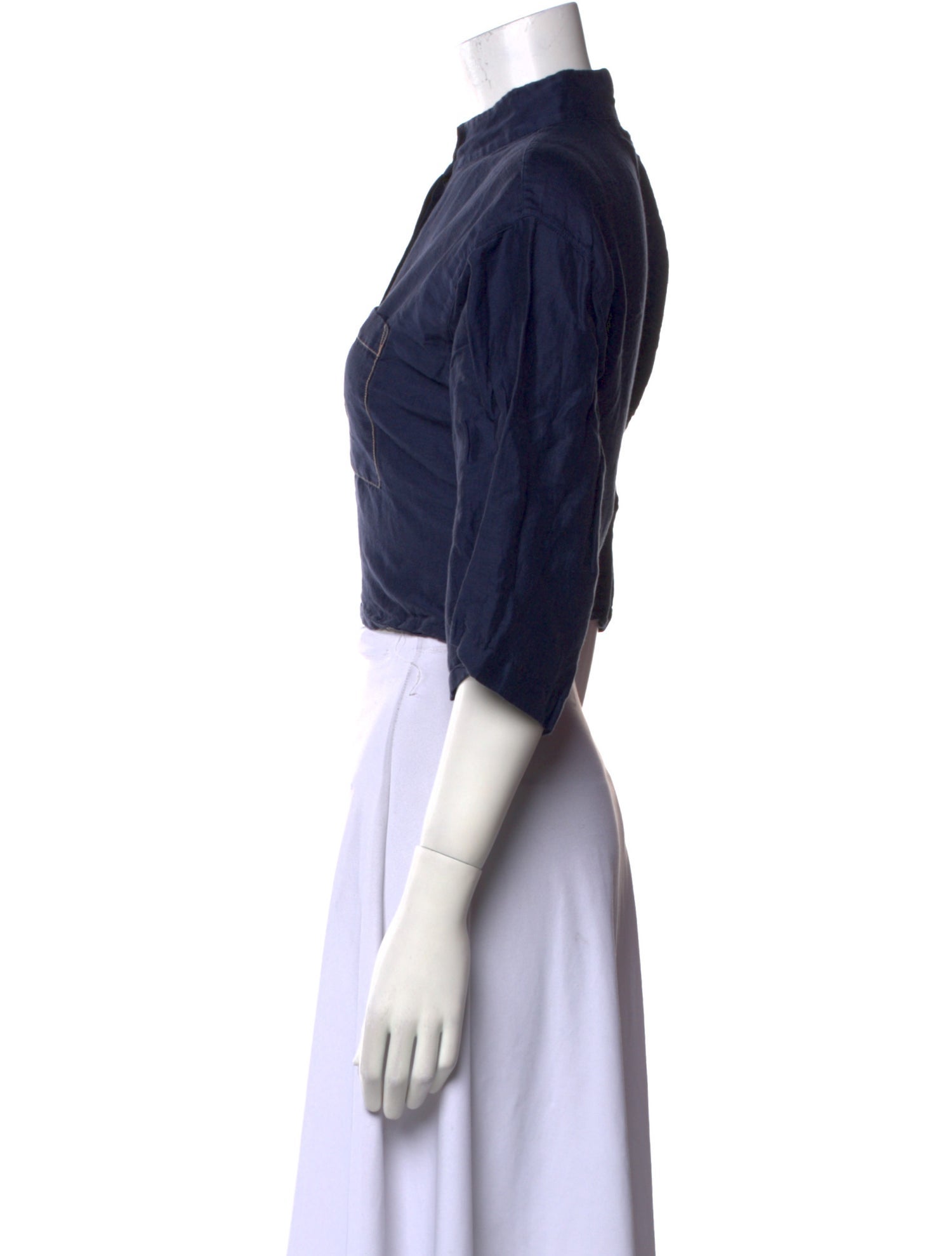 Lunya Mock Neck Three-Quarter Sleeve Crop Top