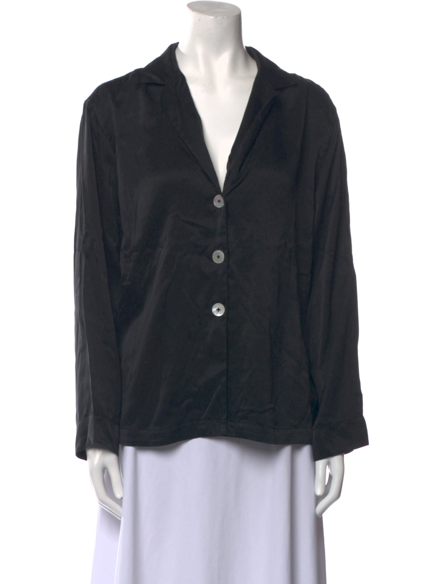 Lunya Silk Long Sleeve Button-Up Top