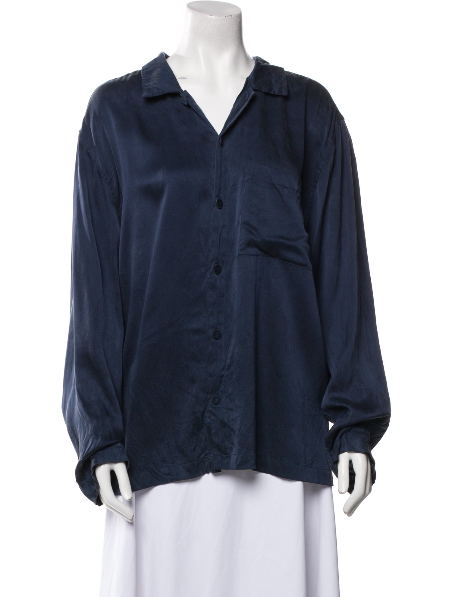Lunya V-Neck Long Sleeve Button-Up Top