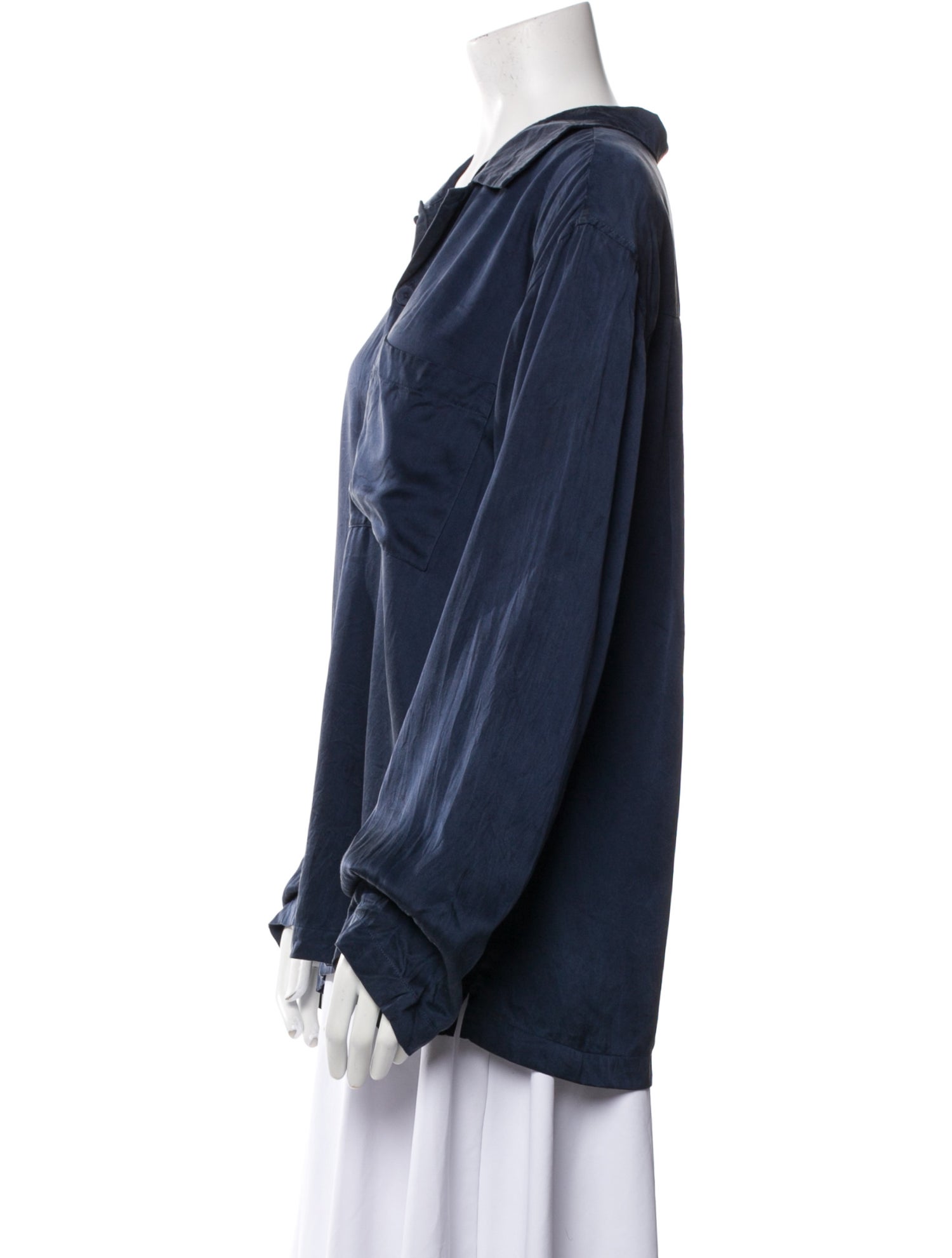 Lunya V-Neck Long Sleeve Button-Up Top