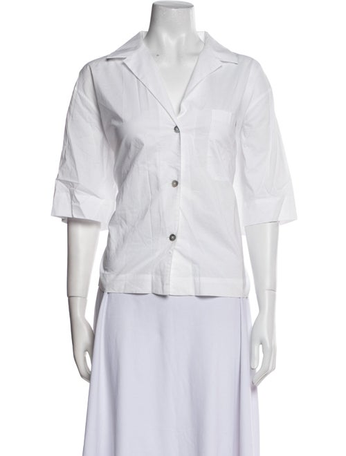 Lunya Three-Quarter Sleeve Button-Up Top