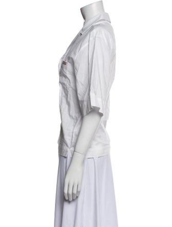 Lunya Three-Quarter Sleeve Button-Up Top