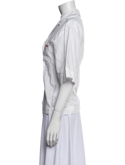 Lunya Three-Quarter Sleeve Button-Up Top