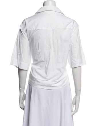 Lunya Three-Quarter Sleeve Button-Up Top