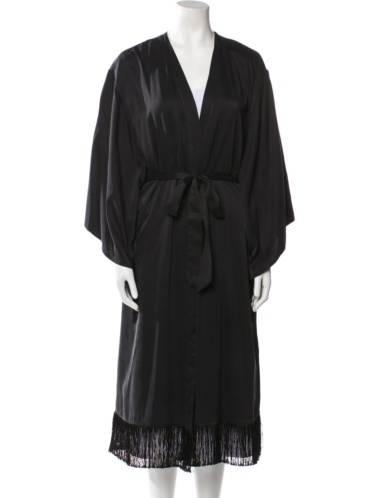 Lunya Silk Fringe Trim Accent Robe