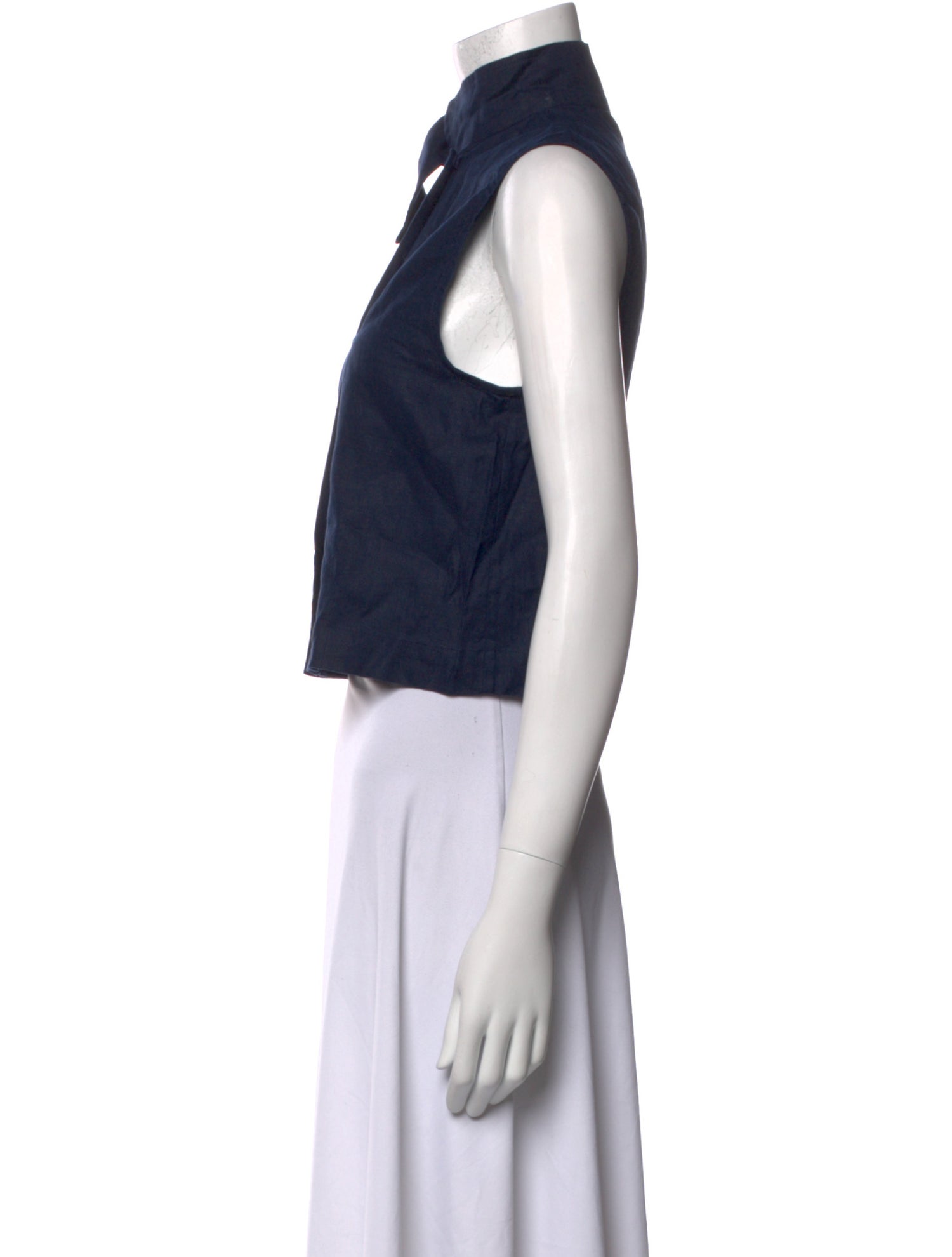 Lunya Linen Mock Neck Crop Top