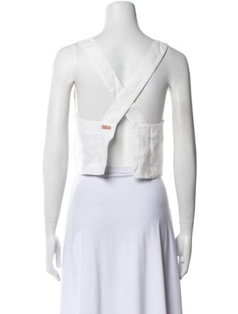Lunya Linen Square Neckline Crop Top