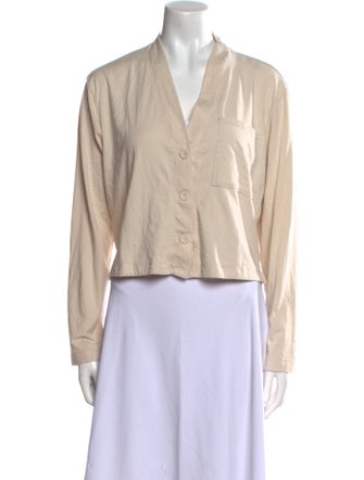 Lunya V-Neck Long Sleeve Button-Up Top