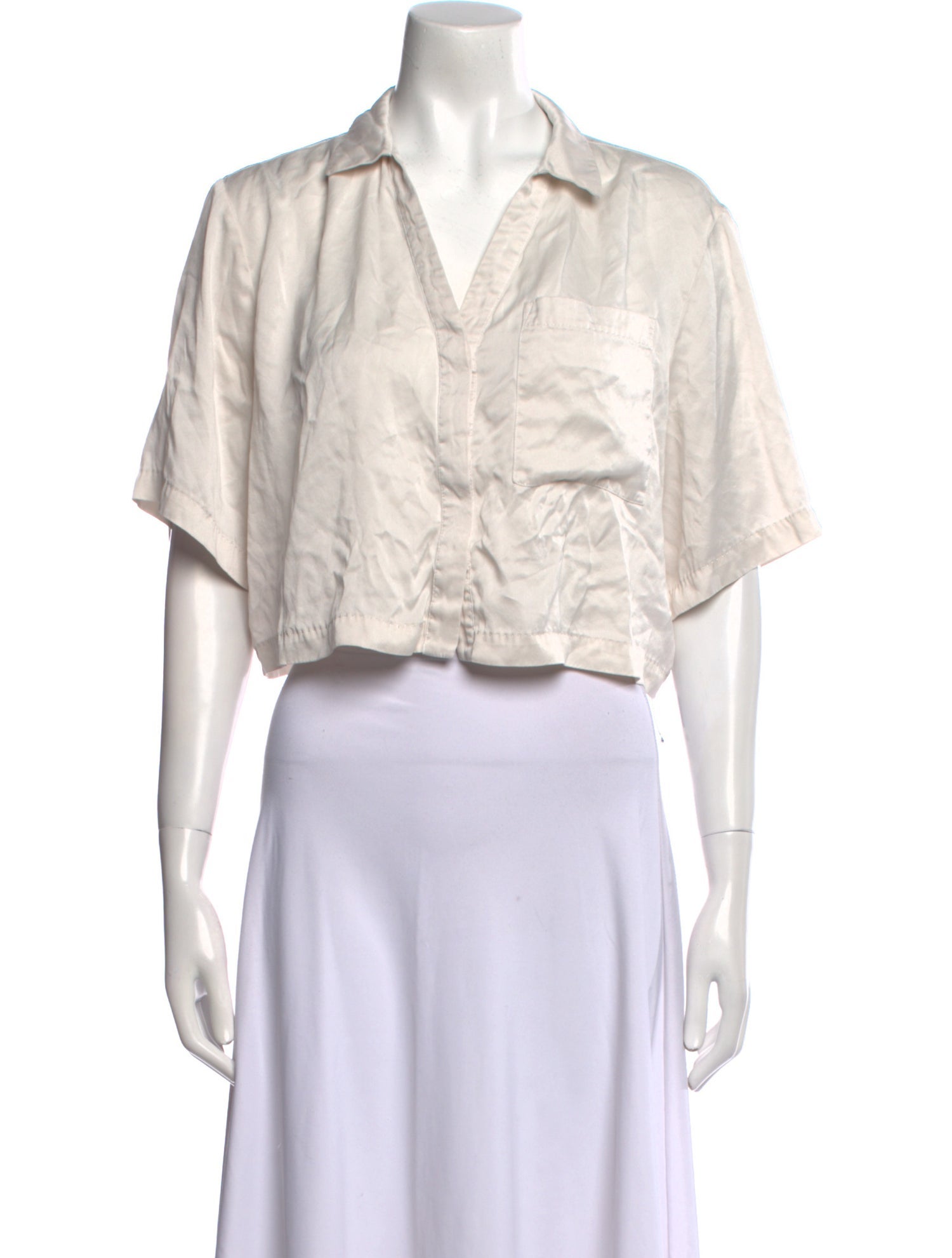 Lunya Silk V-Neck Crop Top