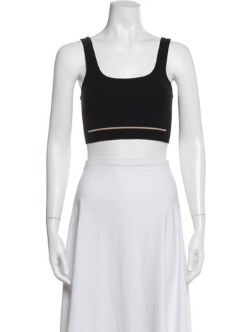 Pre-owned Lunya Scoop Neck Sleeveless Sports Bra In Black